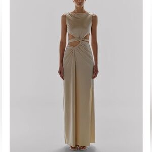 Baobab Collection Cream Twist Cutout Maxi Dress